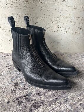 John Fluevog Men’s Fearless Koa Front-zip Chelsea Boots